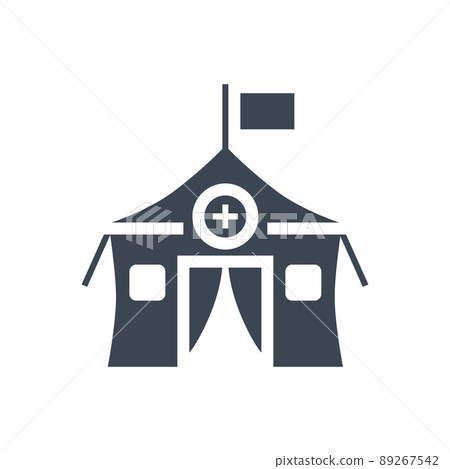 Medical tent related vector glyph icon. 89267542