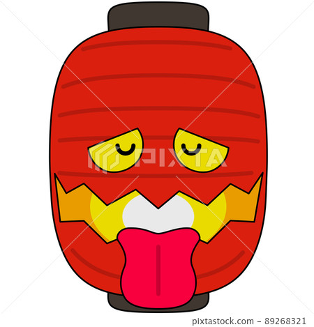 Illustration of a ghost of a lantern that closes your eyes (with outline) Illustration of a ghost of a lantern that closes your eyes (with outline) 89268321