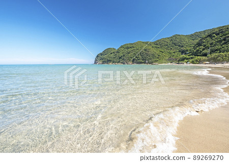 日本海海灘石見藍東濱海灘的夏日景色 89269270