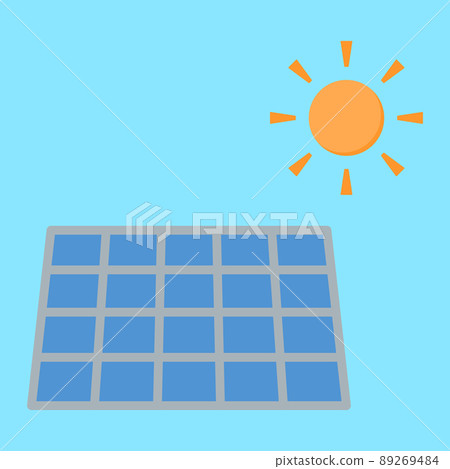 簡單可愛的太陽能插畫 89269484