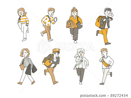 A set of fast-paced casual and active people who spend their busy daily lives positively Comical handwritten people A set of fast-paced casual and active people who spend their busy daily lives positively Comical handwritten people 89272434