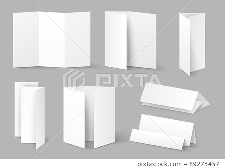 Realistic blank folded paper sheet vector set Realistic blank folded paper sheet vector set 89273457