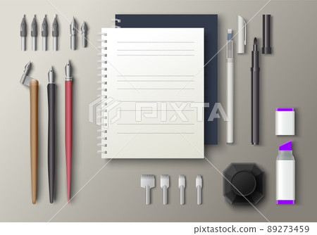 Set of tools for hand lettering and calligraphy Set of tools for hand lettering and calligraphy 89273459