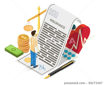 Medical insurance concept vector flat isometric illustration 89273487