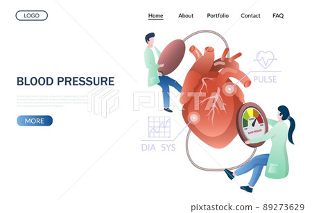 Blood pressure vector website landing page design template Blood pressure vector website landing page design template 89273629