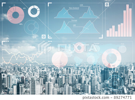 Double exposure business concept with graphics Double exposure business concept with graphics 89274771