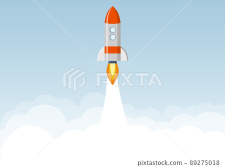 Rocket takes off into outer space Rocket takes off into outer space 89275018