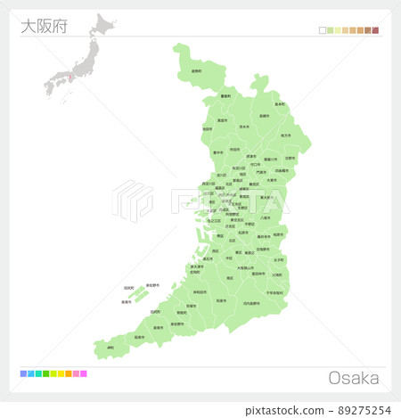 Map Of Osaka Prefecture Osaka Map Stock Illustration 89275254 PIXTA   89275254 