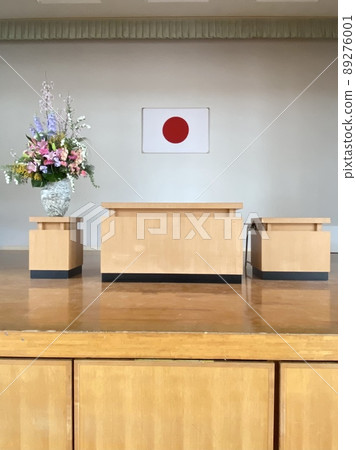 Stage to hold a ceremony at the school gym 89276001