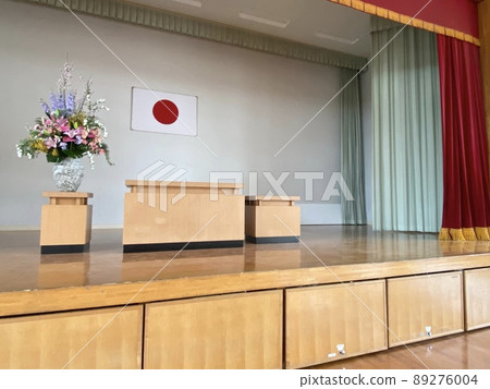 Stage to hold a ceremony at the school gym 89276004