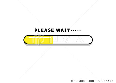 PLEASE WAIT text and 45% progress progress bar-Image material in preparation / in progress 89277348