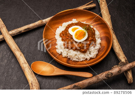 Dry curry keema curry dry curry and rice set Dry curry keema curry dry curry and rice set 89278506