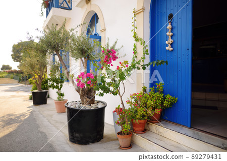 The door of a house in city of Polis in Cyprus is decorated with a bunch of garlic. The door of a house in city of Polis in Cyprus is decorated with a bunch of garlic. 89279431