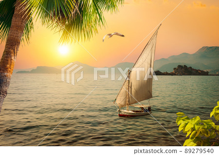 Sailing yacht in Montenegro Sailing yacht in Montenegro 89279540