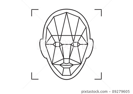 recognition icon, identity system recognize. Security digital scanner for verification and identification. recognition icon, identity system recognize. Security digital scanner for verification and identification. 89279605
