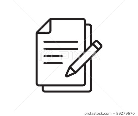 Note icon vector sign. Paper message or document page. 89279670