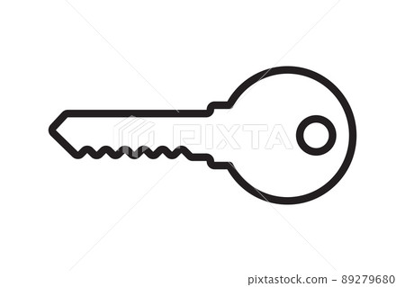 Key icon for lock and open door in house. Safety and security protection symbol. 89279680