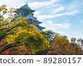[大阪城公園]紅葉和大阪城天守閣 89280157