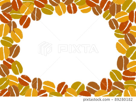 4 color coffee bean frame with crayon touch 89280182