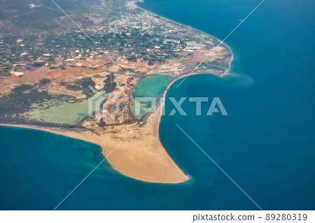Aerial view over the peninsula in Mersin Province, Turkey 89280319