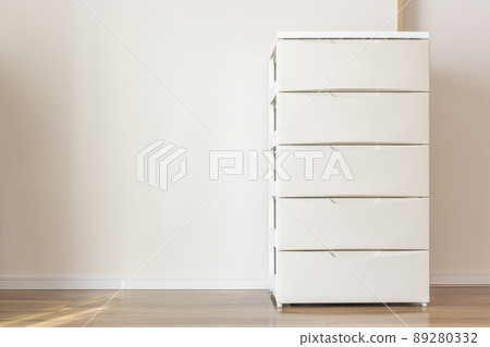 Plastic chest in the room Plastic chest in the room 89280332