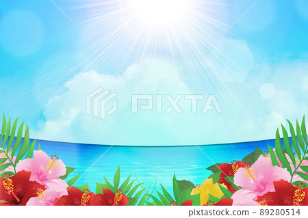 Resort area hibiscus background material 89280514