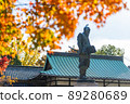 [大阪城公園]豐臣神社秀吉雕像和紅葉 89280689