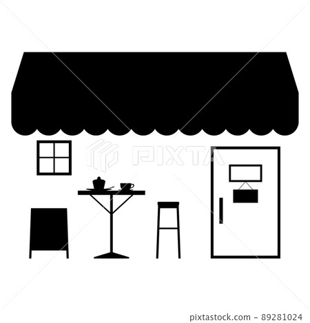 Illustration material of the appearance image of the cafe Illustration material of the appearance image of the cafe 89281024