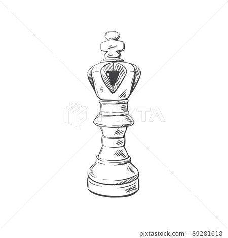 Retro sketch of a king chess piece Stock Vector