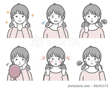 關於面部皮膚的各種事情，穿著便衣的女孩 89283373