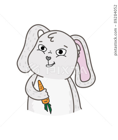 Vector illustration with gray bunny. Happy easter day 89284052