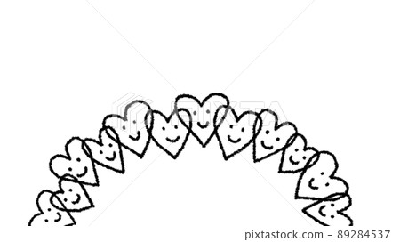Heart smile Lots of semicircle illustrations_monochrome 89284537
