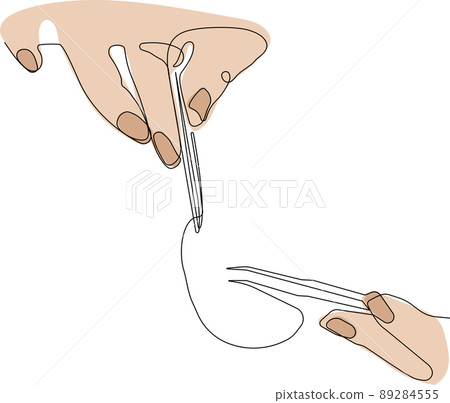 Eyelash Extension Procedure. Vector Illustration  89284555