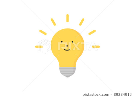 Shining miniature bulb with a laughing face: Image material of ideas, inspiration, and awareness Shining miniature bulb with a laughing face: Image material of ideas, inspiration, and awareness 89284913