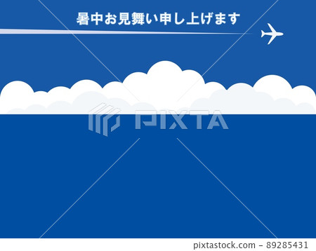 夏天的問候，大海，天空，積雨雲 89285431
