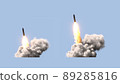 Ballistic rocket launch on blue background 89285816