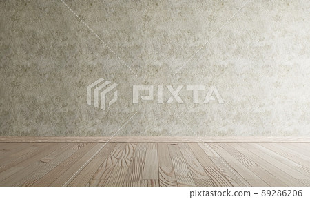 Empty room with wooden floor and raw concrete... - Stock Illustration  [89286206] - PIXTA