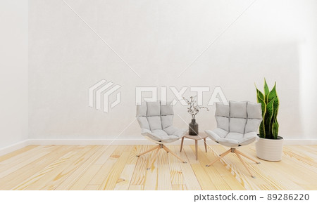 Modern living room at home with copy space wall background. Interior and Architecture concept. 3D illustration rendering Modern living room at home with copy space wall background. Interior and Architecture concept. 3D illustration rendering 89286220