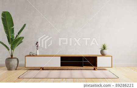 Cupboard on the middle of modern living room background. Interior and Architecture concept. 3D illustration rendering Cupboard on the middle of modern living room background. Interior and Architecture concept. 3D illustration rendering 89286221