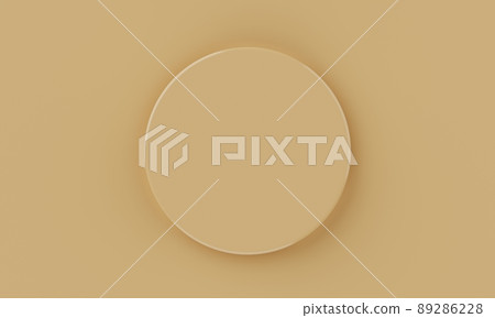 Top view yellow brown minimal circular product podium background. Abstract and object concept. 3D illustration rendering Top view yellow brown minimal circular product podium background. Abstract and object concept. 3D illustration rendering 89286228
