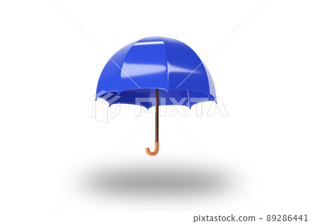 Blue umbrella on white background. 3d render 89286441