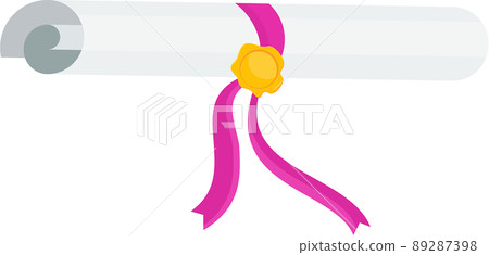 Diploma color icon. University graduation document. Certificate. 89287398