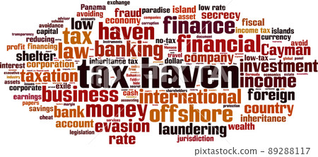 Tax haven word cloud 89288117