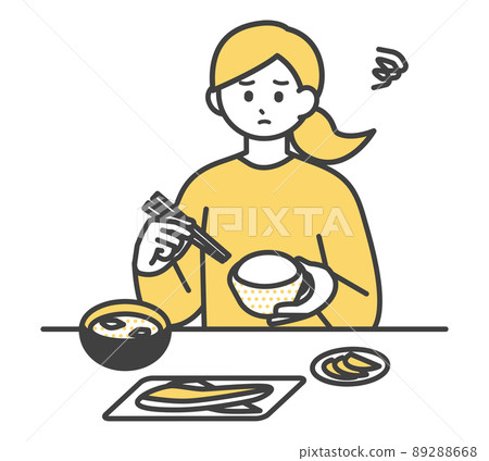 一個女人吃飯的插圖素材 一個女人吃飯的插圖素材 89288668