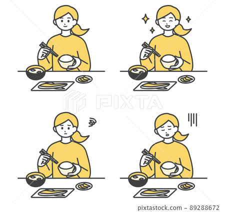Illustration material of a woman eating Illustration material of a woman eating 89288672