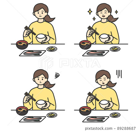 一個女人吃飯的插圖素材 一個女人吃飯的插圖素材 89288687