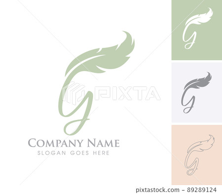 Feather Monogram Initial Letter G Feather Monogram Initial Letter G 89289124