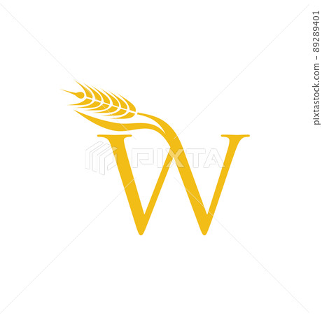 Wheat Grain Initial Letter W 89289401