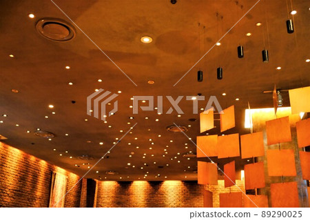 Interior space with antique bricks and indirect lighting Interior space with antique bricks and indirect lighting 89290025