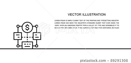 Vector bulk payment, mass cashout one line icon. Continuous one line illustration. Vector bulk payment, mass cashout one line icon. Continuous one line illustration. 89291308